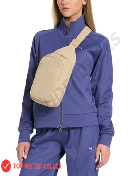 PUMA Sling Backpack Adjustable Strap Water Bottle Pocket Zip Pockets Sporty